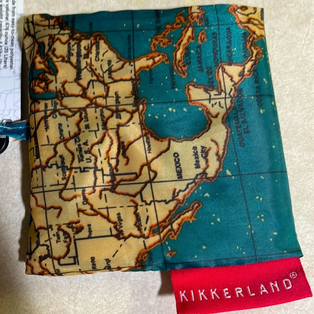 Kikkerland World Map Laundry Bag NWT